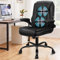 ALFORDSON Ergonomischer Massage BüRostuhl Mid Back Mit Klappbarer Armlehne, Studienstuhl Mit SGS Gas-Lift, Gaming Stuhl FüR Computer Arbeitstisch, Max Belastung 150kg, PU-Leder, Schwarz