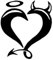 Fake Tattoo Herz – Temporalis® | Temporäre Tattoos für Erwachsene – EU-zertifizierte Kosmetik, vegan & wasserfest – Hält 1 bis 2 Wochen [ Engel- und Dämonenherz ]