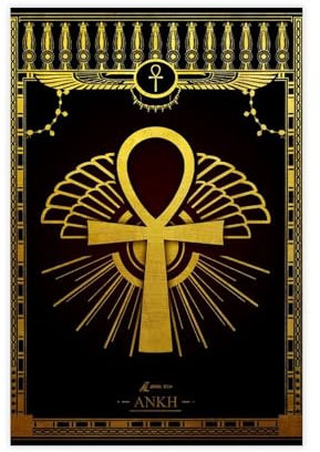 BVXHZOTB Tarotkarte Ankh Ägyptisches Symbol Leinwand Poster Schlafzimmer Dekor Landschaft Büro Zimmer Dekor Geschenk 50 x 75 cm