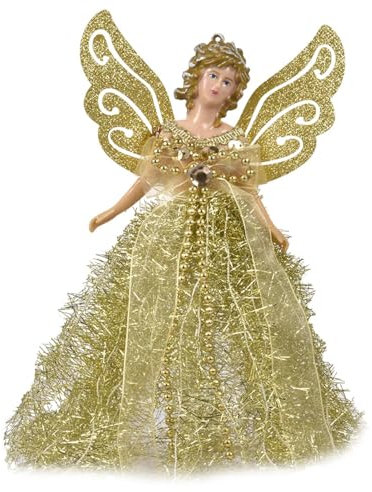 Engel Als Weihnachtsbaumspitze – Engelfigur Als Weihnachtsbaumschmuckspitze | Fee-Baumspitzenanhänger Für Weihnachtsbaumschmuck | Für Weihnachtsbaum, Weihnachts-Wunderland-Party-Dekoration