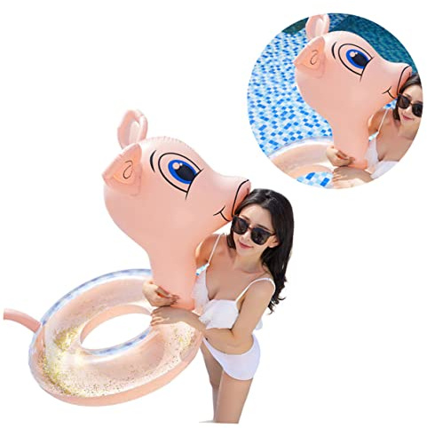 Veemoon 1stück Aufblasbarer Schwimmring Mit Niedlichem Schwein- Dickes Glitzernder Wasserspielring Für Sommeraktivitäten Für Poolpartys Und Strandspaß Tragbar Und Langlebig