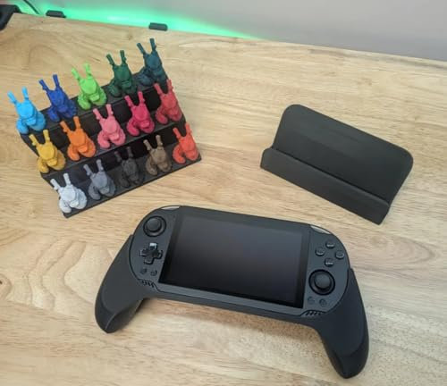 SplashNColor Komfortgriff und Mini-Basis für Ayn Odin Mini 2 – Ergonomischer ABS-Spielkonsolengriff, überlegener Komfort und Kontrolle für längeres Gameplay, Schutzhülle Zubehör – 1 Pack, Schwarz