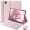 für iPad Pro 11 Zoll M4 2024 (5 Generation )Hülle mit kabelloser Bluetooth Deutsche Zeichen Tastatur (QWERTZ) und Maus, Schutzhülle mit Stifthalter, Rillenhülle Magnetisch Keyboard case Rosa