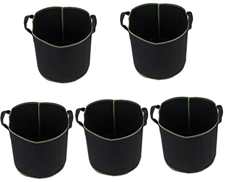 Gatuida Flower Pot Container 5 Pack Plant Grow Bags Large Potting Tray Raised Bed Liner for Vegetables Herbs