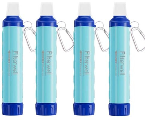 Portable Outdoor Water Filter Straw for Camping, Hiking, Travel Hunting Fishing Outing Backpacking and Emergency Survival Gear Water Solutions (4, Blue, style1)