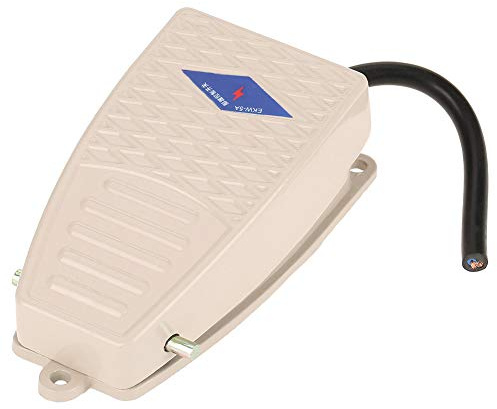 FTVOGUE Momentan Foot Pedal Switch, Aluminiumgehäuse, Normalerweise Geöffneter Typ, 380 V AC 220 V DC 5A, für Werkzeugmaschinengeräte mit 4,5 -Zoll -Kabellänge