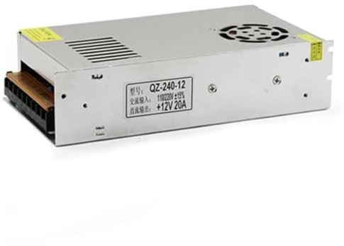 BIVOO Fuente de alimentación conmutada 20A 12V 24V luz AC 100-240V Adaptador regulador de Voltaje SMPS for Tiras LED CCTV(12V 20A)