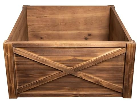 Christmas Tree World | Large Wooden Christmas Tree Skirt | Natural Brown | Stand diameter of less than 152cm