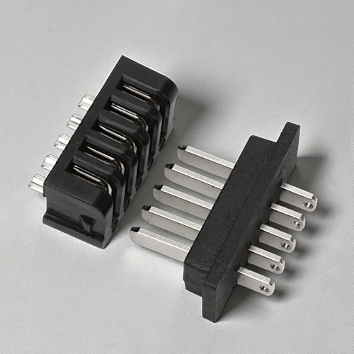 KH866 E-Bike Battery Power Discharge Connector – Compatible with Hailong 5 Pin Connector Pair Male & Female Plug for Ebikes Battery, Cycling Parts, Black & Silver