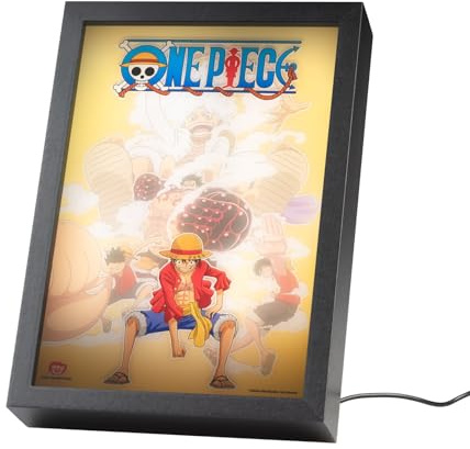 Grupo Erik Cuadro One piece Manga - Marco One Piece con Luz Led, Decoracion Hogar | Lampara Escritorio - Regalo Merchandising Oficial : 3 Tonos de Luz y 5 Niveles de Brillo, 20x28cm