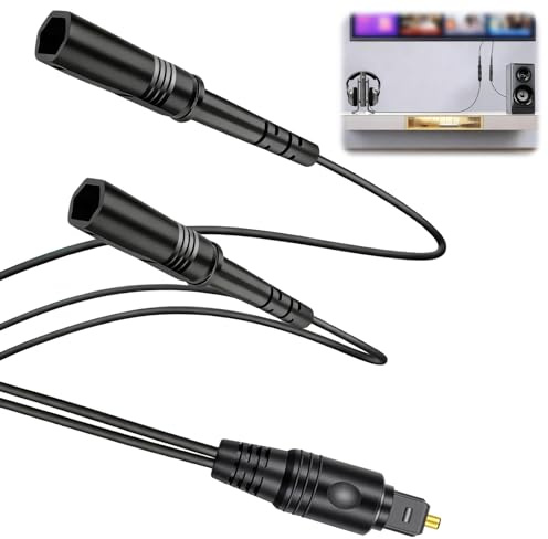 Voltvera Cable Divisor de Audio óptico Digital 1 en 2 Salidas Toslink câble audio optique numérique 1 en 2 sorties 1 Macho Entrada 2 Hembra Salida para Lecteur DVD Hdtv Home Cinéma