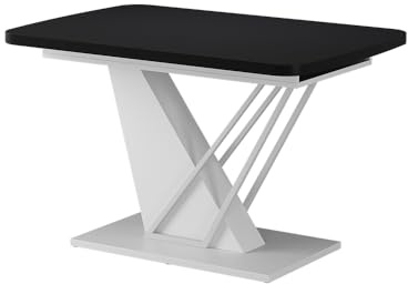 Vicco Esstisch Fenaro, Schwarz/Weiß, 120-160 x 80 cm | ausziehbar, ausziehbar auf 160 cm mit integrierter Einlegeplatte