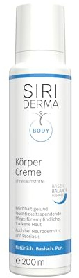 SIRIDERMA Körpercreme | Beruhigende & feuchtigkeitsspendende Pflege für empfindliche, trockene Haut – geeignet bei Neurodermitis, Psoriasis & Allergien 200 ml (ohne Duft)