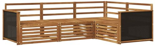 vidaXL Outdoor-Sofagarnitur 4 pcs Natur 247,5 x 168,5 x 73 cm, Patio Lounge, modernes Outdoor-Sofa, wetterbeständige Eckbank, robuster Gartenmöbel, Bequeme Terrassenbestuhlung