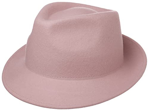 Lipodo Trilby Hut aus Wollfilz Damen/Herren - Filzhut Herrenhut Made in Italy - Italienischer Wollhut Herbst/Winter - Wollfilzhut rosa S (54-55 cm)