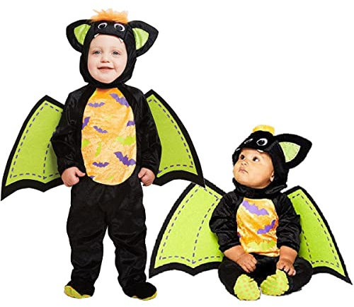 amscan WIP – (CC – Capuche) (PKT) (PDBBAT) Costume de Chauve-Souris Iddy Biddy pour Enfant (2–3 Ans)