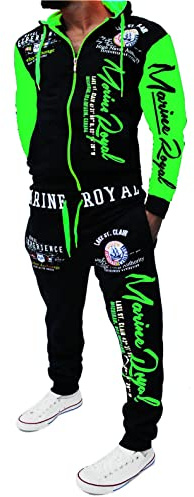 Unbekannt Herren Jogginganzug Sportanzug Marine Royal Fitness Streetwear Trainingsanzug A.2254 ARMS