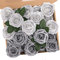 N&T NIETING Artificial Flowers Roses, 25Pcs Real Touch Artificial Foam Roses DIY for Wedding Bridal Bouquets, Valentine's Day, Mother's Day, Baby Shower, Home Decoration