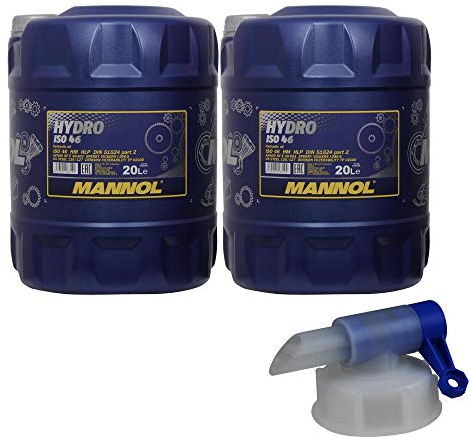 40L MANNOL HYDRO ISO 46 Hydraulik Öl Flüssigkeit MN2102-20 inkl. Auslaufhahn