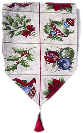 Molinter Tischläufer Tischband Weihnachten Baumwolle Leinen Tischdecke Desktop für Esszimmer Küche Dekoration 180X35CM (Gitter)