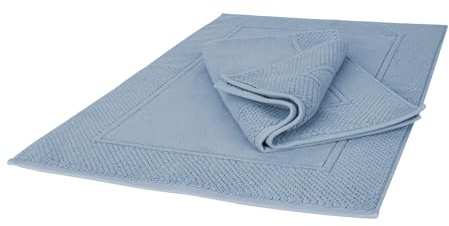 Ruggeri Set 2 Tappeti Bagno 50x80 cm, Morbido Cotone, Resistenti, Azzurro | Set 2 Tappeti Bagno, Doccia, Scendi Letto, 50x80 cm, 1000 g/m 100% Cotone Extra Morbido, Lavabile in Lavatrice