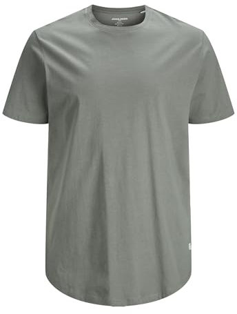 JACK & JONES Men's Essential Tee Plus Size Crew Neck Short-Sleeve Top Oversized T-Shirt JJENOA, Colours:Grey, Size:5XL