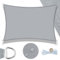 UMI Sonnensegel Wasserdicht 4x5m Rechteckig Sonnenschutz Wetterschutz PES Polyester Segel Baldachin 95% UV Schutz mit Seilen für Garten Balkon Terrasse- Hellgrau