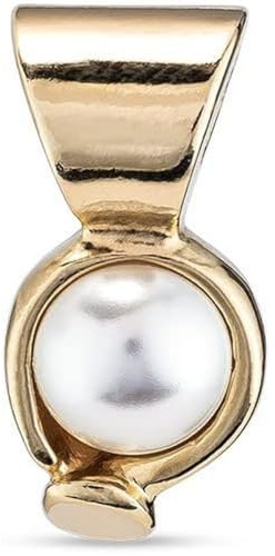 UNO de 50 | Anhänger aus Metalllegierung | 18 Karat vergoldet mit Muschelperle | Handgefertigter Schmuck | Kreatives Design
