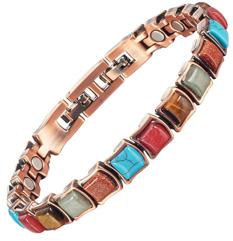 MagVIVACE Pure Copper Bracelet for Women, Magnetic Bracelets with Magnet (B)