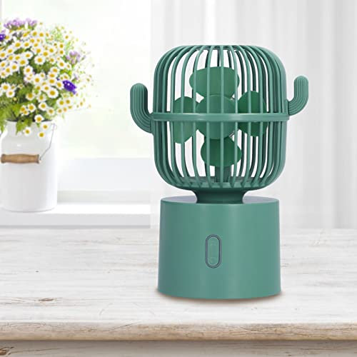 Mini-Ventilator,USB-Schreibtischventilator, Kleiner, persönlicher leiser Desktop-Ventilator, Kaktus-Form, geräuscharm, Büro, Studenten, Desktop-Ventilator für Büro, Schlafzimmer, einfach zu Verst