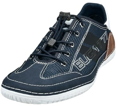 bugatti man Herren Low-Top Sneaker, Männer Sneaker, Wechselfußbett,maennlich,Men's,Halbschuhe,straßenschuhe,Freizeit,Dark Blue (4100),43 EU/EU UK