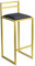 FERRO modern design Barhocker Gold mit Lehne 95 cm - Metall Barstuhl mit Gepolstertem Sitz - Loft Style