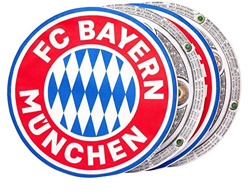 FC Bayern München Sitzkissen 4er Set - Rekordmeister/Logo - rund Kissen FCB Stuhlkissen