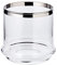 EDZARD Tarro de cristal Lia (altura 12 cm, diámetro 14 cm), cristal soplado artesanalmente con borde de platino, tarro para caramelos, galletas, tarro de almacenamiento
