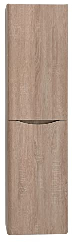 Go Bathrooms Eaton Pale Oak Tall Storage Cabinet Storage Unit Wall Mounted Bathroom Cupboard Left Hand