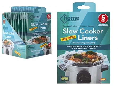 Premium Clear Slow Cooker Liners - (Pack of 5) - Heavy Duty Quality - Perfect Fit for All Slow Cookers