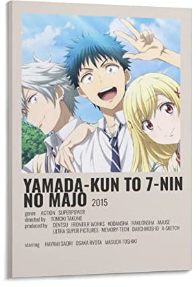 JITENG Yamada-kun bis 7-nin No Majo Minimalistisches Poster Leinwand Malerei Poster Wandkunst dekorative Bilddrucke moderne Dekoration 20 x 30 cm