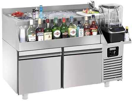 GGM Gastro | BGKF150#2#SBBGKF11 | Bar- & Getränkekühltisch - 1200x600mm - 150 Liter - mit 2 Schubladen 1/1 & Ablagen