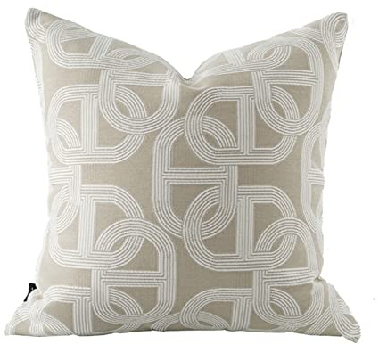 Croker Horse 20x20'' Inches Throw Pillow Cushion Cover - Pig Nose Pattern Chenille Jacquard Embroidery Luxury Modern Style Couch Sofa Pillow for Living Room Bedroom