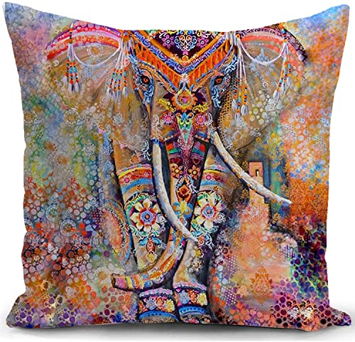 Kissenbezug Elefanten orientalische indische deko Boho Kissen Geschenke für sofakissen kissenbezüge dekokissen couchkissen kissenhülle Sofa Schlafzimmer wohnzimmer40x40 cm