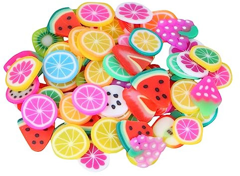 minkissy 1000pcs Bulk Fruit Nail Art Slices 3d Resin Nail Charms Fruit Charms Diy Making Supplies for Nail Art Lip Gloss