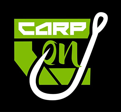 Carp On - Packs of 10 CURVED SHANK Fishing Hooks Eyed - Barbless or Micro Barbed Size 6 or 8 Camo Green Or Brown - Made From Teflon Coated Carbon Steel (Barbless - Camo Green, Pack of 10 - Size 6)