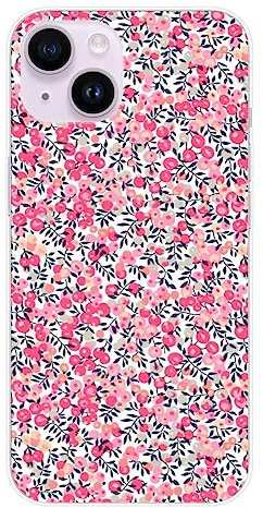 1001coques Coque de Téléphone Compatible pour Apple iPhone 14, Design Liberty Wiltshire Rose, Imprimée en France, Étui Souple en Silicone, Housse de Protection.