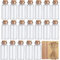 ATB-Foger Lot de 20 mini flacons en verre de 10 ml avec bouchon en liège pour décoration DIY, cadeaux de mariage, fête (20 ficelles + 20 étiquettes suspendues)