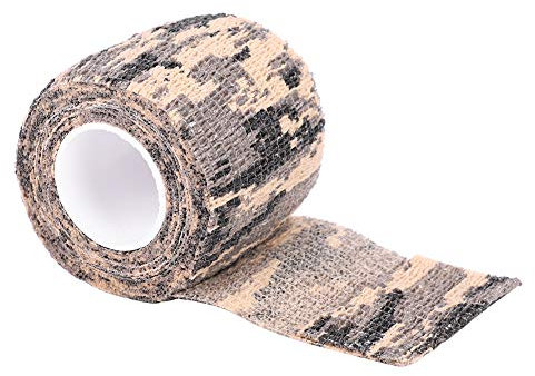 Auto-adhésif Tactique, Ruban de Camouflage Non Tissé, Bandage Enveloppant, Ruban Furtif de Chasse, Bandage Portable Durable, Bandage Extensible en Tissu, Bandage Coloré, Aide au(Camouflage ACU)