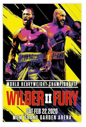 DEZARO Tyson Fury Vs. Deontay Wilder II Kampfbox-Poster, Leinwand-Poster, Wandkunst, Dekordruck, Bild, Gemälde für Wohnzimmer, Schlafzimmer, Dekoration, ungerahmt, 40 x 60 cm