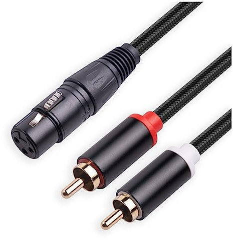 sunroot Sdoppiatore Y da 3 Pin XLR Femmina a Doppio RCA, Audio Amplificatore Mixer, di Interconnessione Audio Stereo, 1