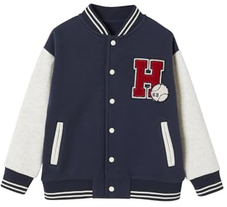 Vertbaudet College-Sweatjacke mit Aufnäher Jungen Marine 152