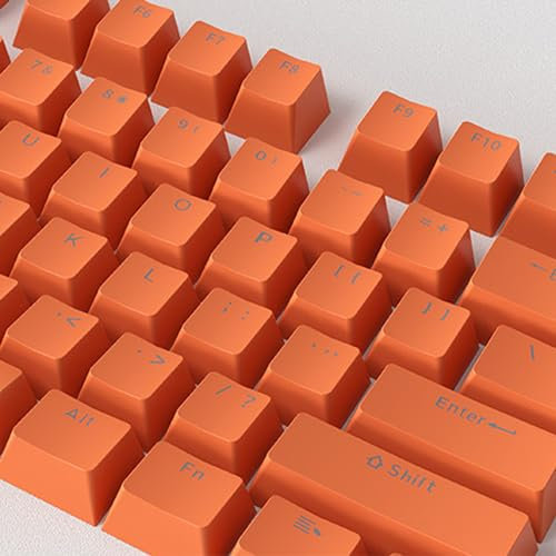 Catekro Tastenkappen, Standard Doubleshot ABS Tastenkappen-Set, OEM-Profil, durchscheinende Tastenkappen für DIY mechanische Tastatur (Orange-ABS)