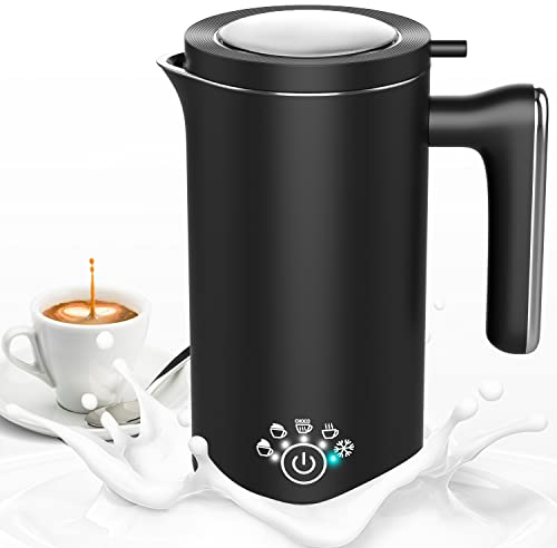 VIYSPNV 5 in 1 Milchaufschäumer Elektrisch, 500 ML Edelstahl Milchschäumer, Milk Frother mit 600W, Stumm, Antihaftbeschichtung für Milchschaum Heiss, Kalt, Heiße Schokolade, Kaffee, Cappuccino usw